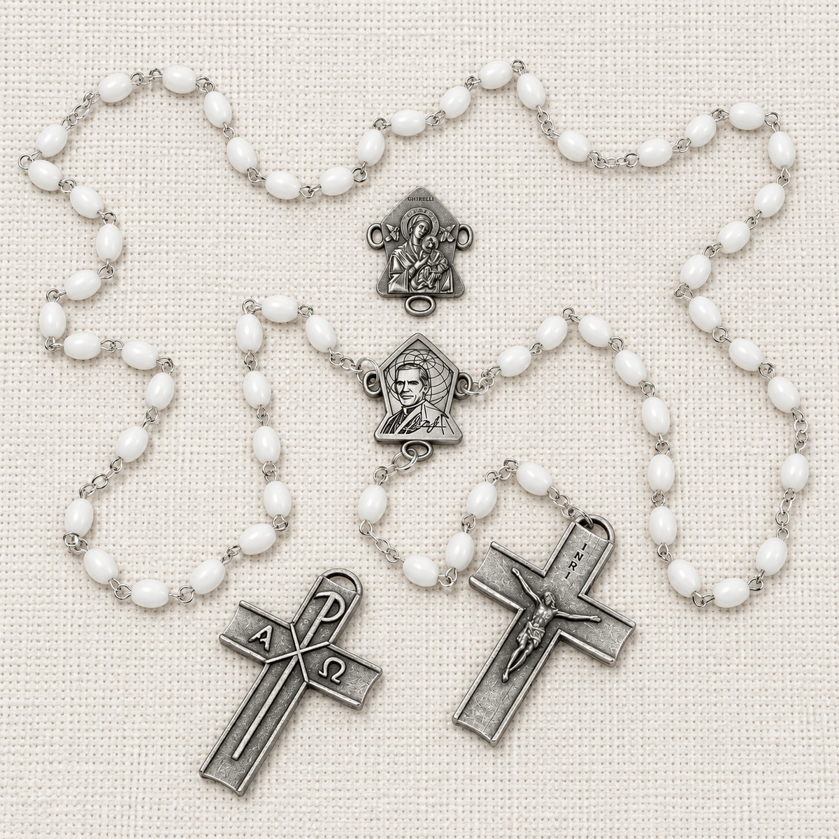 Beatification Rosary - White