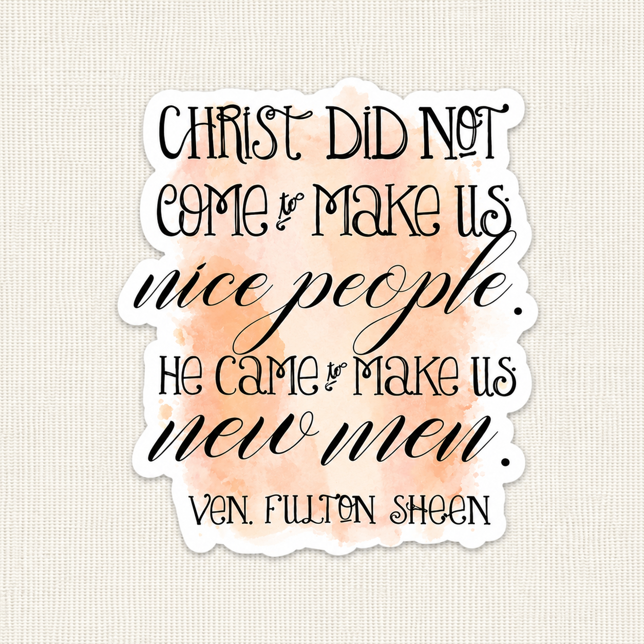3" Vinyl Waterproof Fulton Sheen Sticker