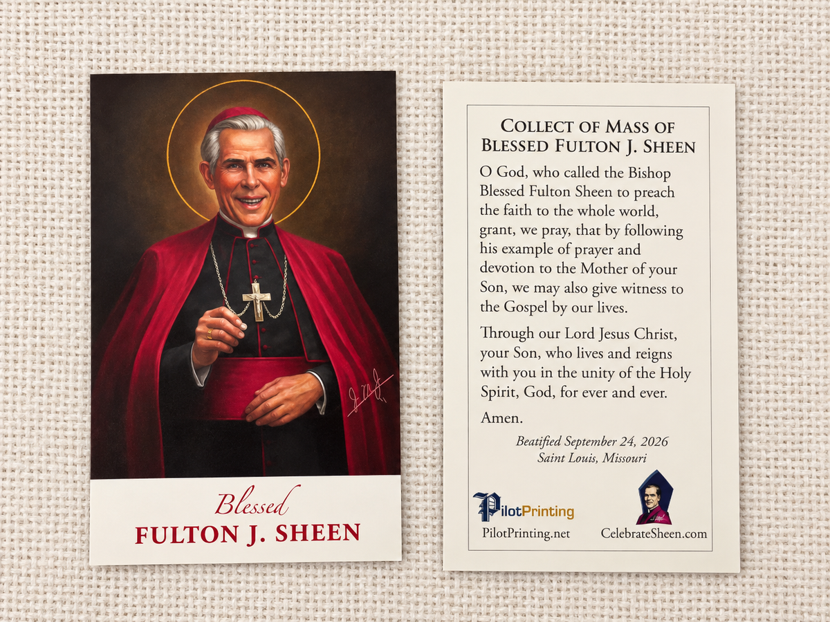 Official Sheen Prayer Card